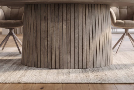 Étkezőasztal ART DECO 220 cm ovális asztallap füstszürke mangófa