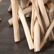 Driftwood dohányzóasztal váz, 80 × 80 × 40 cm