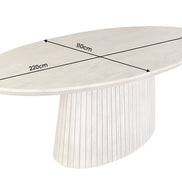 Étkezőasztal ART DECO 220 cm ovális asztallap füstszürke mangófa
