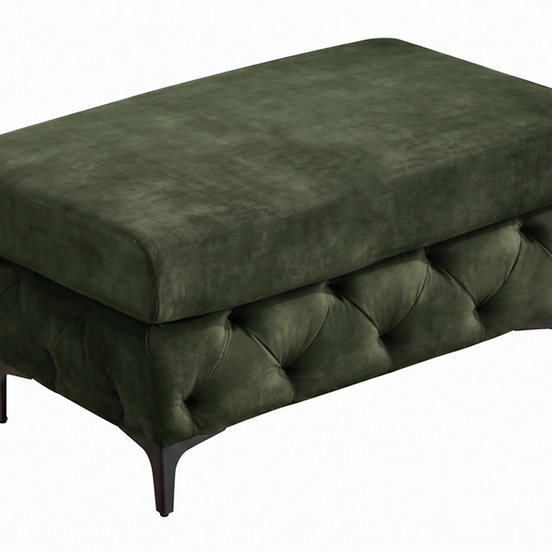 Lábtartó MODERN BAROCK 95 cm bársony sötétzöld