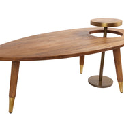 GATSBY coffee table 110cm retro style mango brown golden