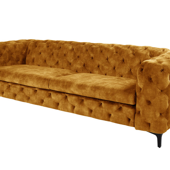 Kanapé MODERN BAROCK 235 cm 3 személyes bársony mustársárga