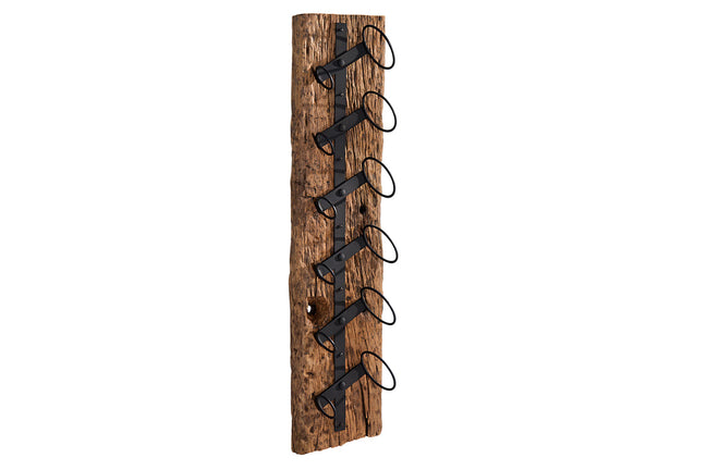 EUPHORIA BARRACUDA wall-mounted wine rack, 100cm, solid teak wood