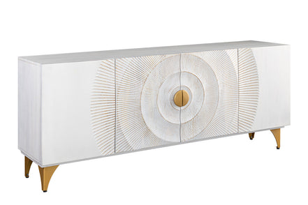 Komód GOLDEN SUNSET 180 cm 3D mangófa fehér kézzel készített