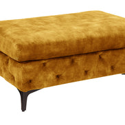 Lábtartó MODERN BAROCK 90 cm bársony mustársárga chesterfield stílusban