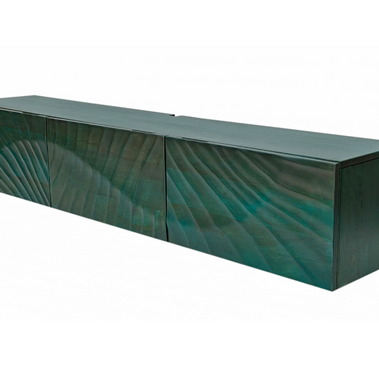 TV-szekrény SCORPION 160 cm 3D függesztett mangófa türkiz