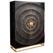 Bárszekrény GOLDEN SUNSET 140 cm mangófa fekete