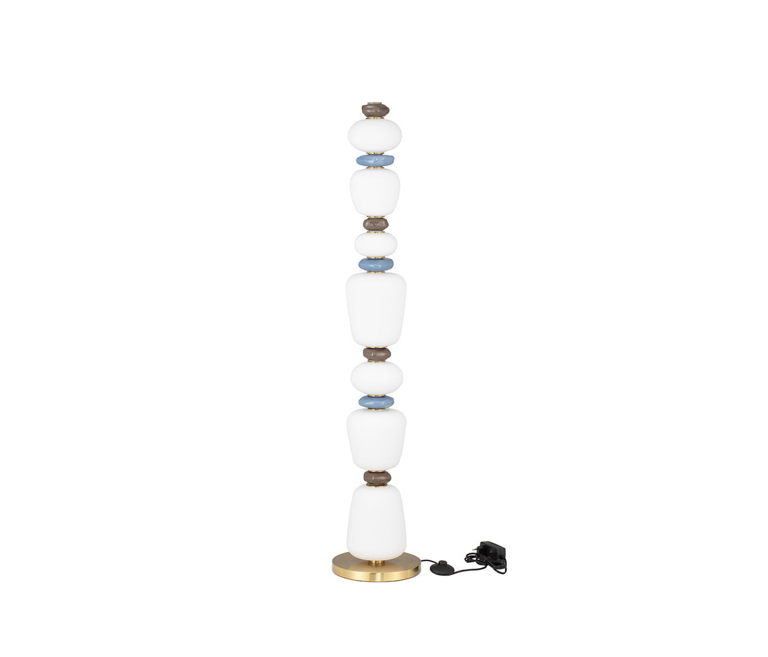 Palo LED decorative floor lamp made of glass, in blue