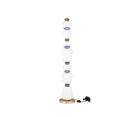 Palo LED decorative floor lamp made of glass, in blue