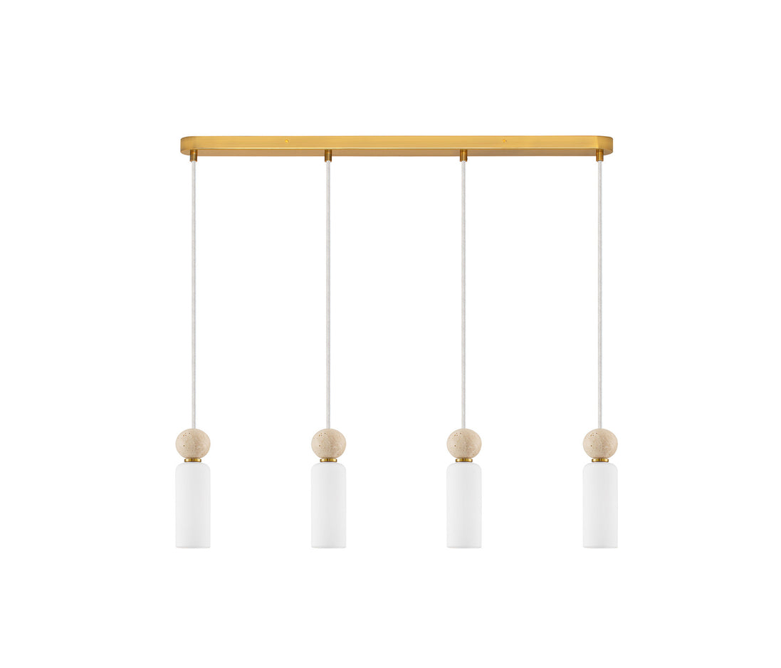 FILOMENA multi-arm pendant lamp opal glass gold