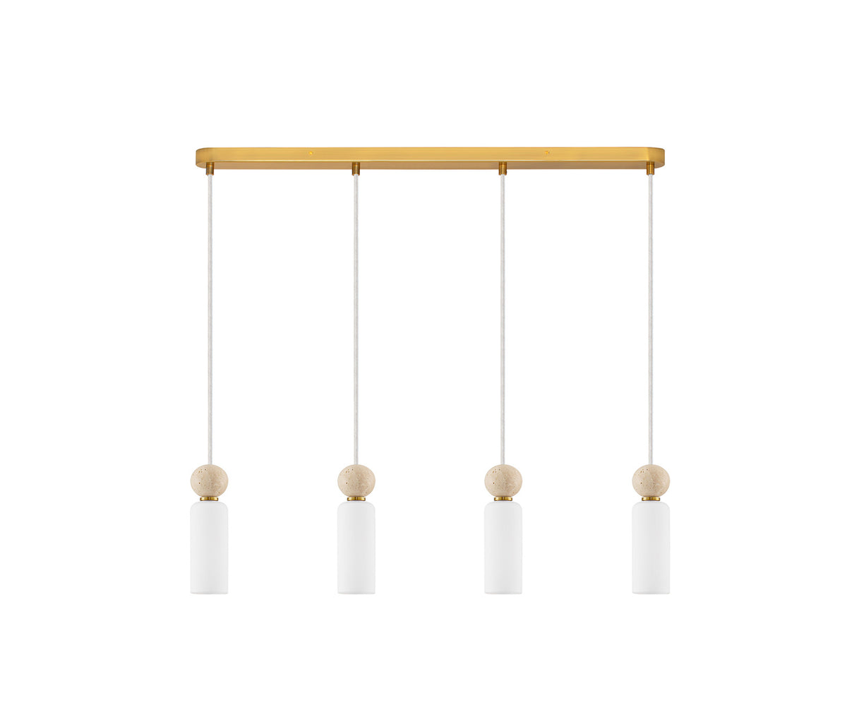 FILOMENA multi-arm pendant lamp opal glass gold