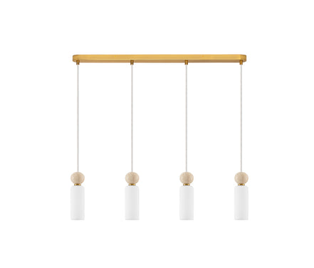 FILOMENA multi-arm pendant lamp opal glass gold