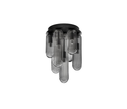 Gustave general ceiling lamp with glass shades, in smoked finish