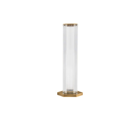 Essenzo LED decorative glass table lamp, matte gold