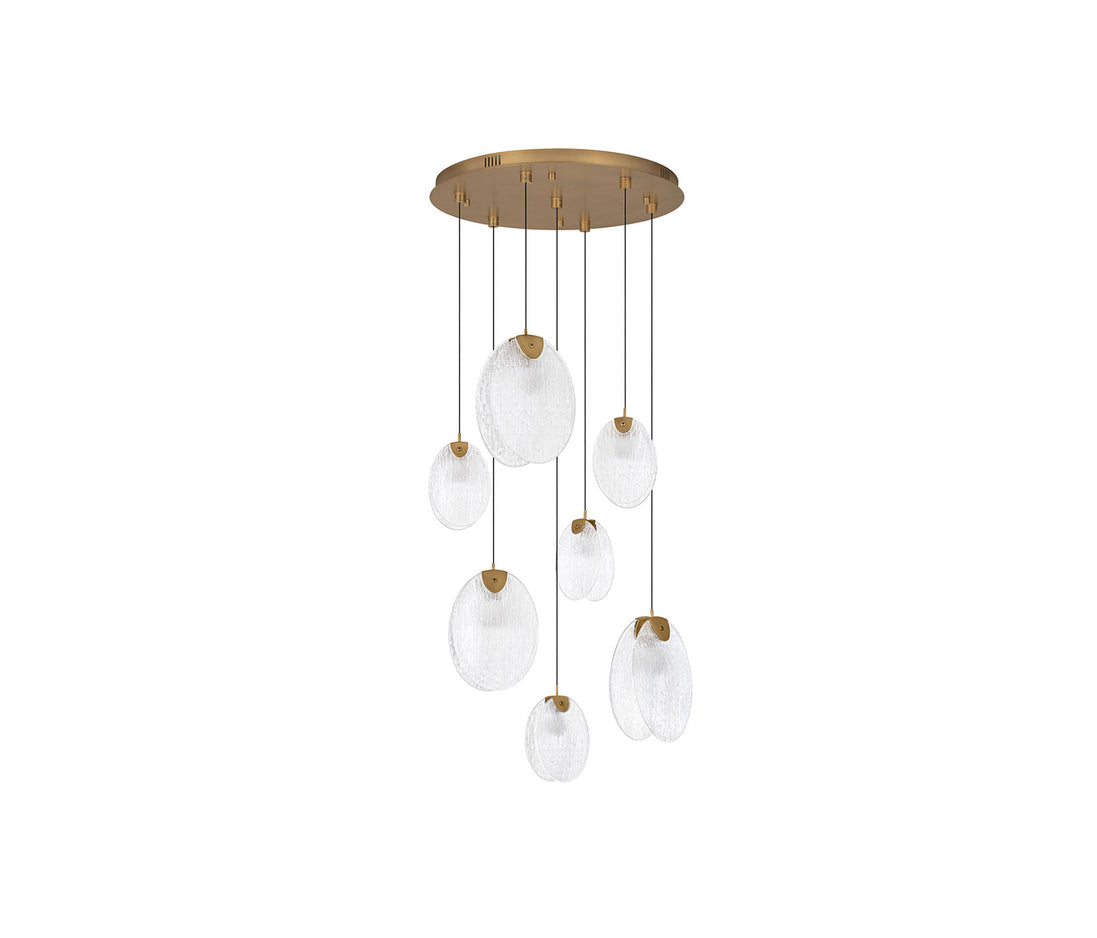 Shelina LED több ágú függesztett lámpa modern stílusban, matt arany színben