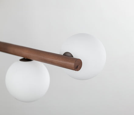 Estera multi-arm pendant lamp made of natural wood, Scandinavian style