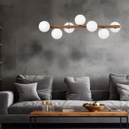 Estera multi-arm pendant lamp made of natural wood, Scandinavian style