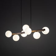 Estera multi-arm pendant lamp made of natural wood, Scandinavian style