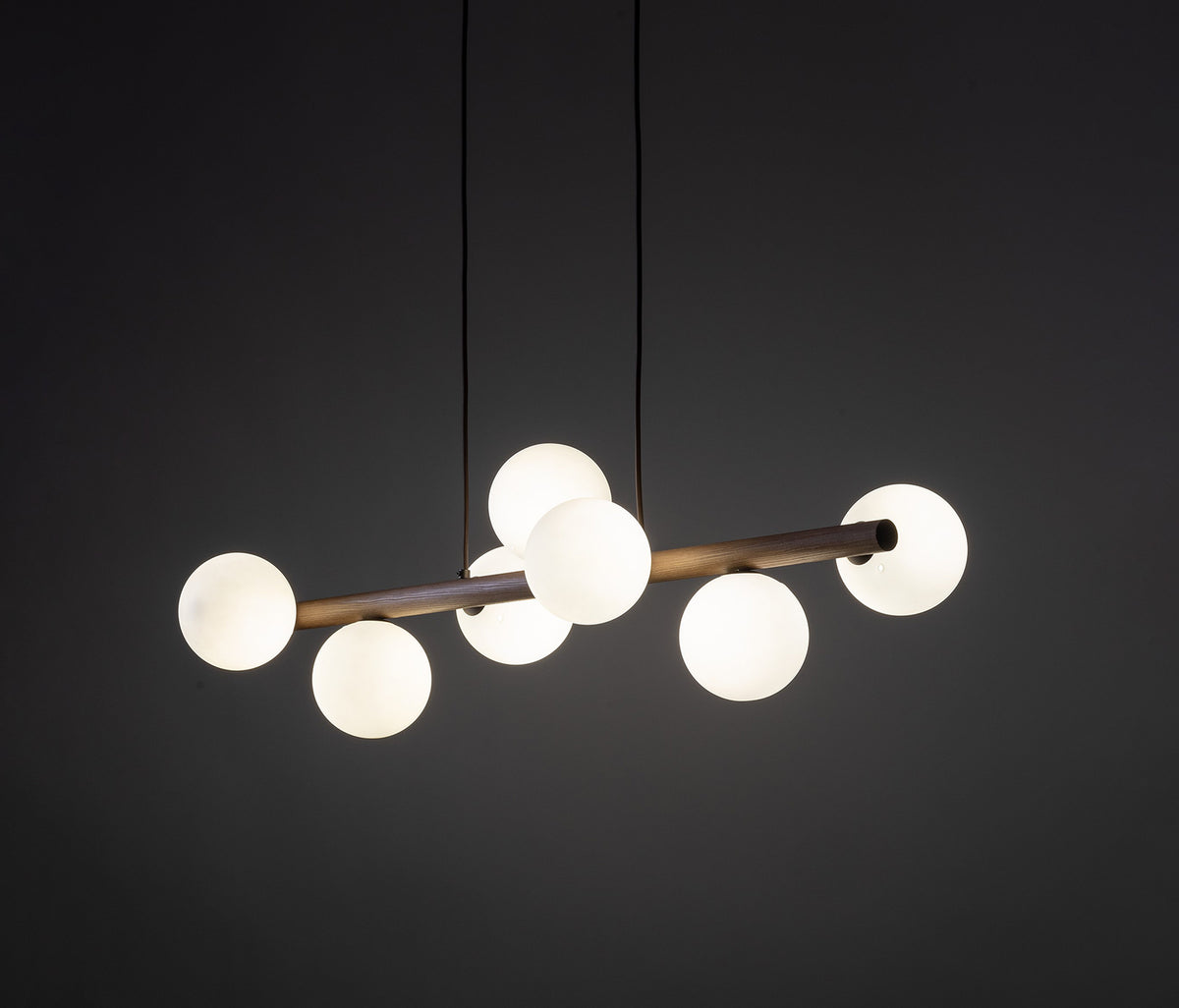 Estera multi-arm pendant lamp made of natural wood, Scandinavian style