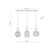 Sophia multi-arm pendant light made of amber glass in a modern style