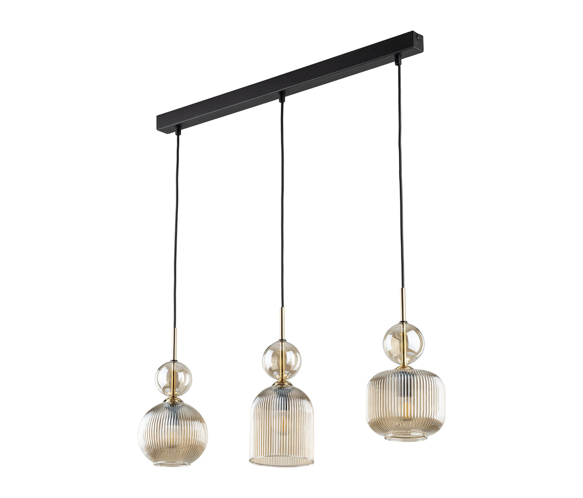 Sophia multi-arm pendant light made of amber glass in a modern style