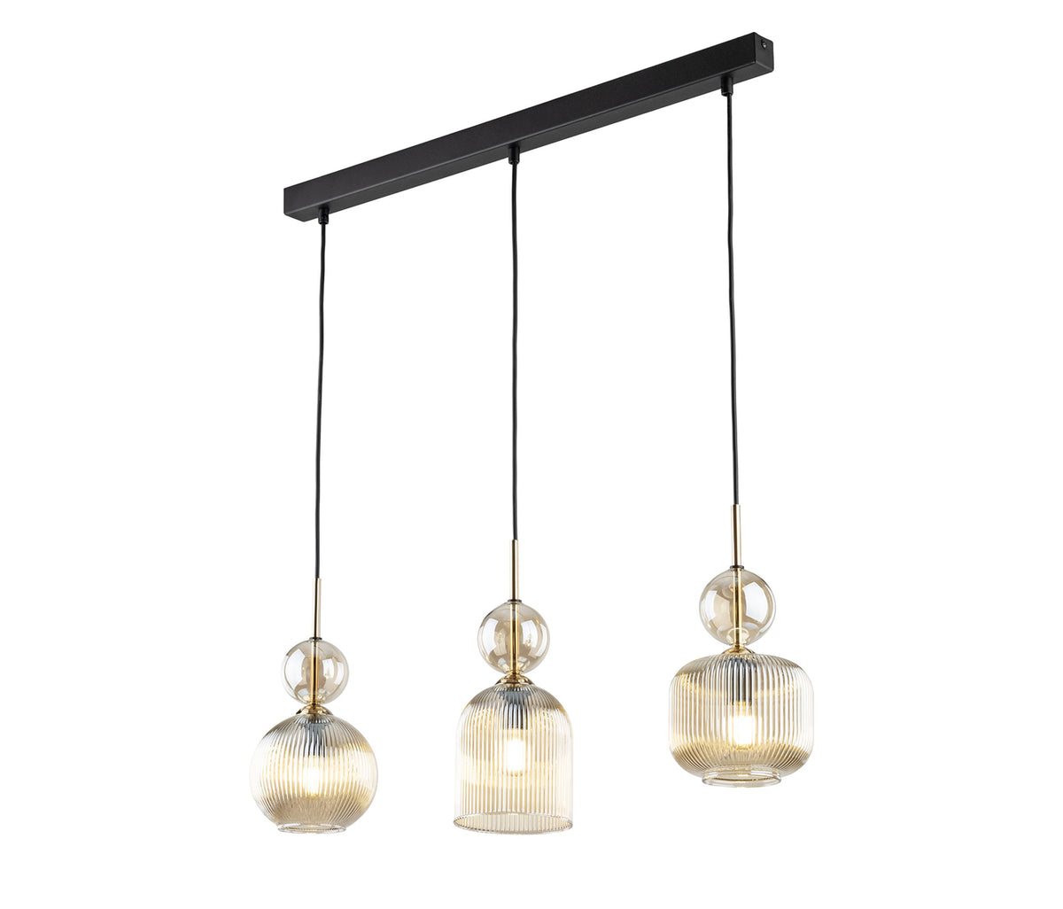 Sophia multi-arm pendant light made of amber glass in a modern style