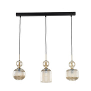Sophia multi-arm pendant light made of amber glass in a modern style
