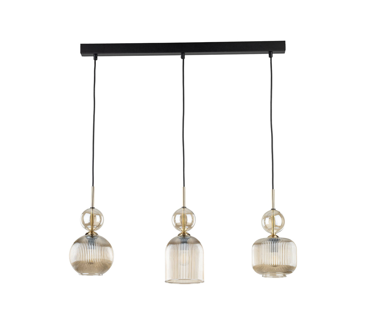 Sophia multi-arm pendant light made of amber glass in a modern style