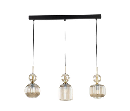 Sophia multi-arm pendant light made of amber glass in a modern style