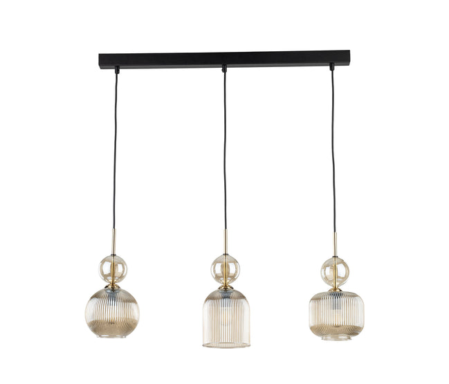 Sophia multi-arm pendant light made of amber glass in a modern style