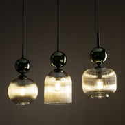 Sophia multi-arm pendant light made of green glass in a modern style