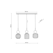Sophia multi-arm pendant light made of green glass in a modern style