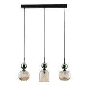 Sophia multi-arm pendant light made of green glass in a modern style