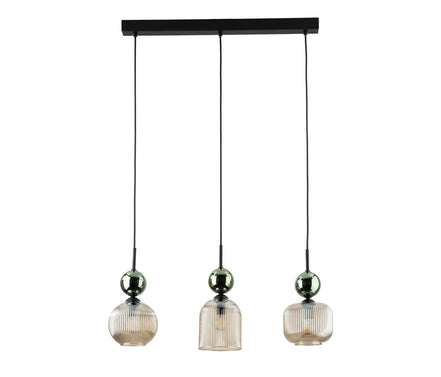 Sophia multi-arm pendant light made of green glass in a modern style