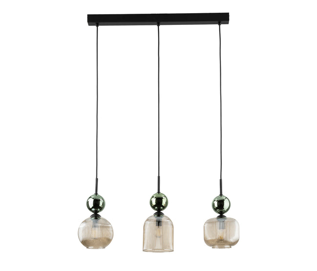 Sophia multi-arm pendant light made of green glass in a modern style