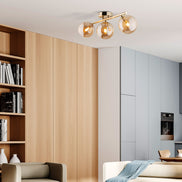 Estera multi-arm ceiling light made of glass, in a modern style