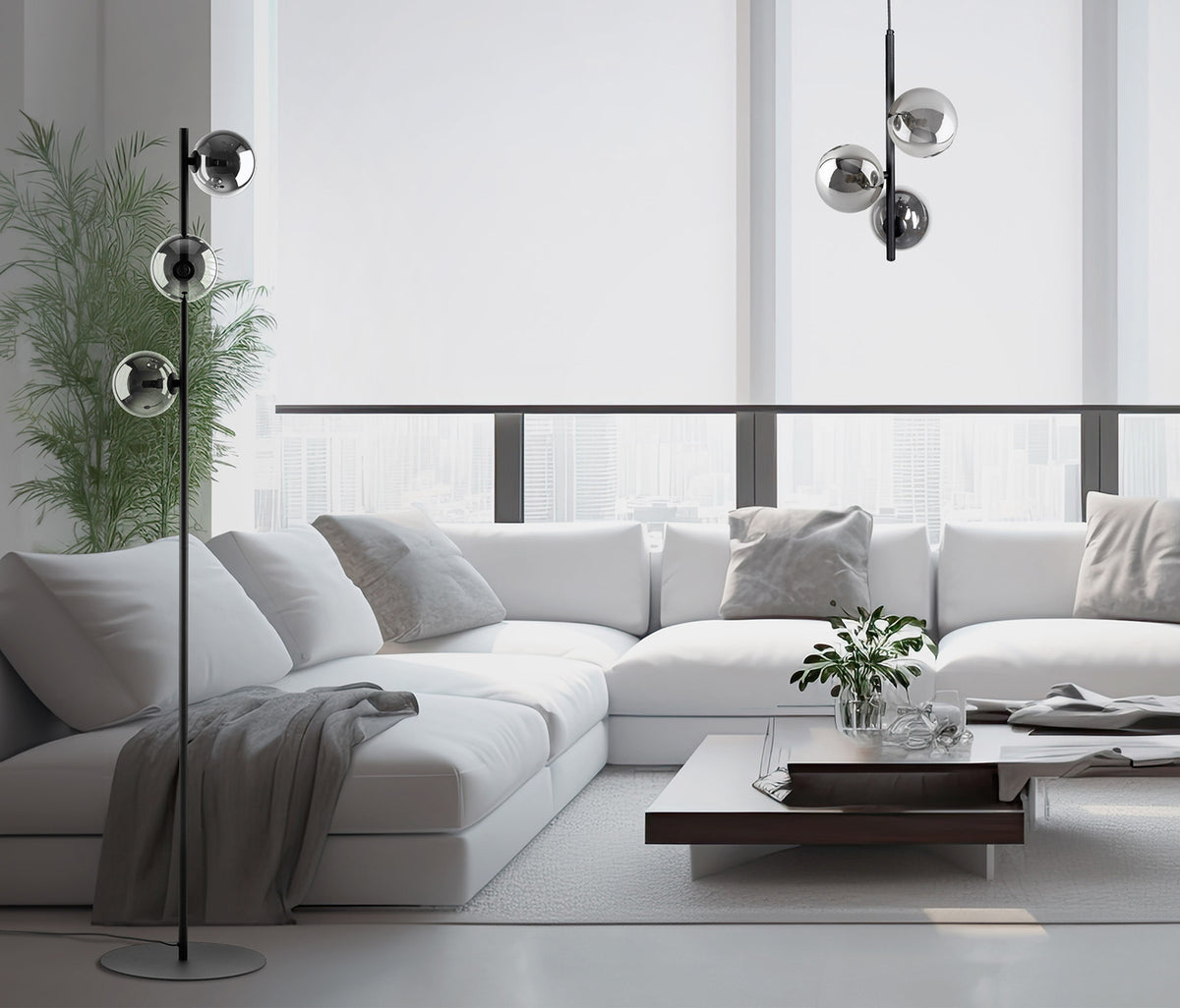 Estera decorative floor lamp made of glass, modern style