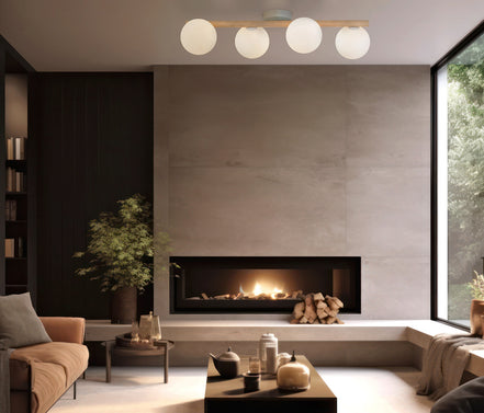 Estera general ceiling light made of natural wood