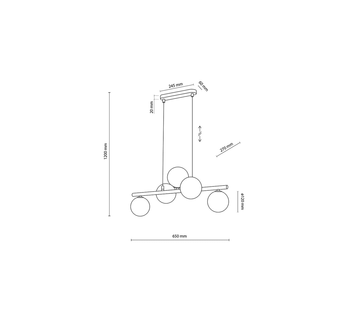 Estera egyágú függesztett lámpa