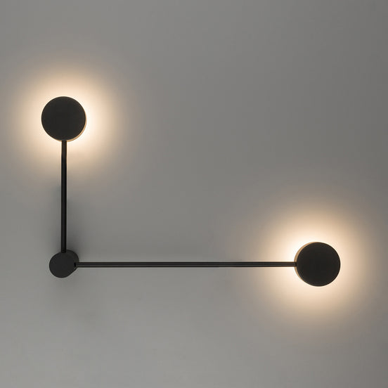 Orbit decorative metal wall light, black