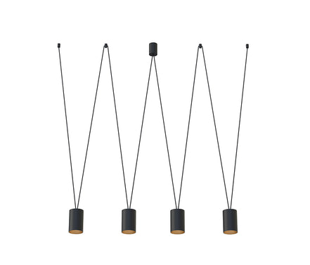 Tone Multi-Branch Pendant Lamp Loft Style Black Metal