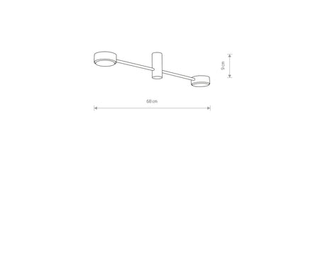 Orbit multi-arm ceiling lamp made of metal, in black