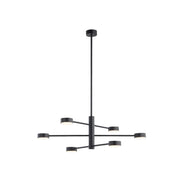 Orbit multi-arm pendant light made of metal, in black