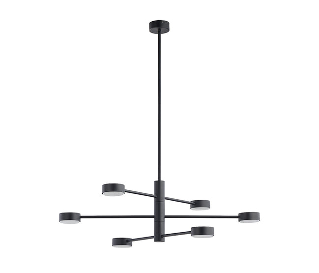 Orbit multi-arm pendant light made of metal, in black