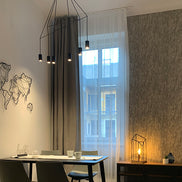 Imbria multi-branch suspended lamp in loft style black metal