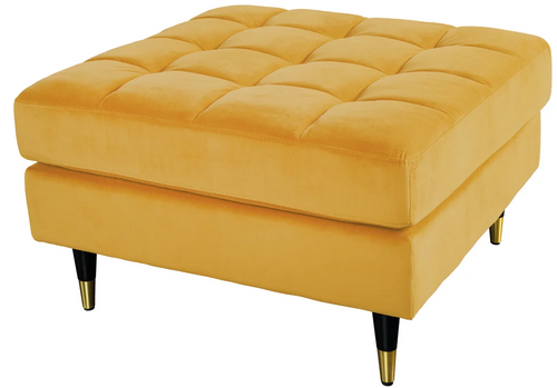 COZY VELVET mustársárga bársony puff, 80 cm