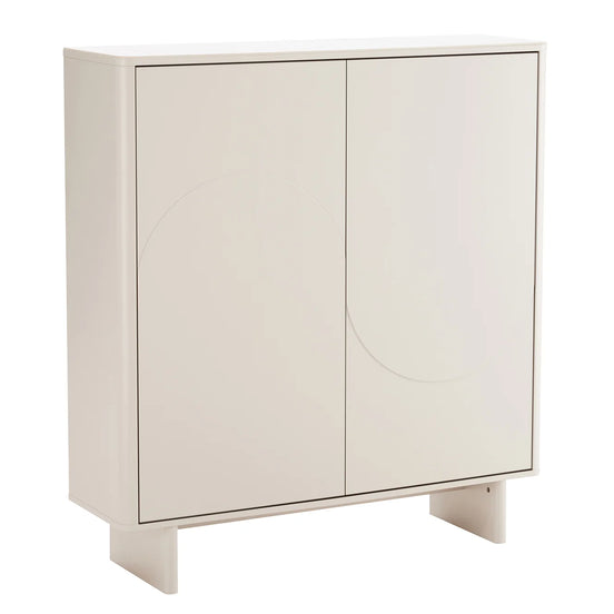 SAVOY magas fehér tálalószekrény, 130 cm