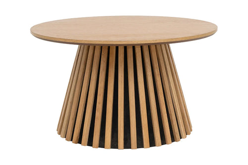 WALHALLA WOOD kerek tölgyfurnéros dohányzóasztal, Ø 70 cm