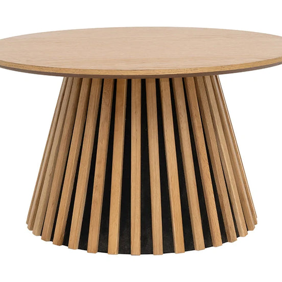 WALHALLA WOOD kerek tölgyfurnéros dohányzóasztal, Ø 70 cm
